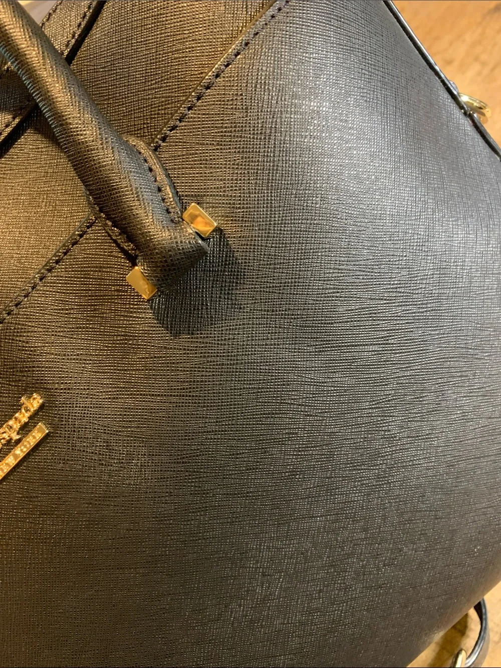 Like New Kate Spade Saffiano 13” Black Leather Laptop Bag with Shoulder Strap